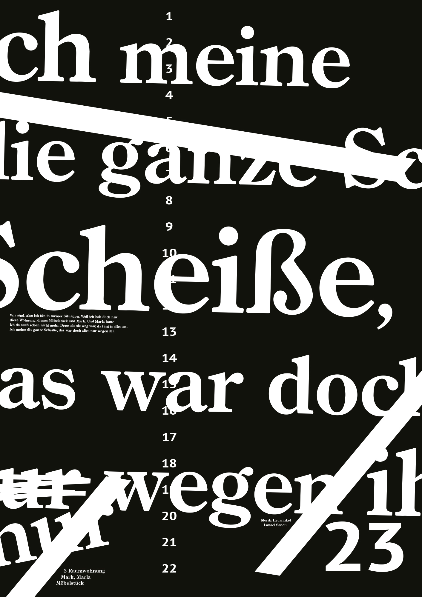 3 Raumwohnung Plakat Design Buchgestaltung black clean Poster Universität der Künste Berlin