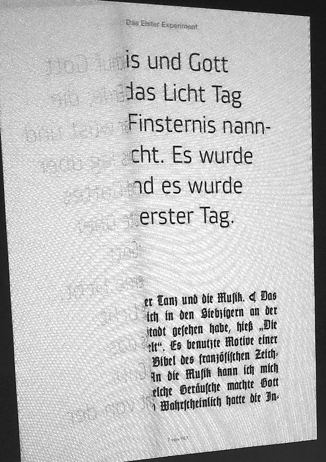 Das Elster Experiment Genesis Bibel E-book Buchgestaltung editorial design Typographie