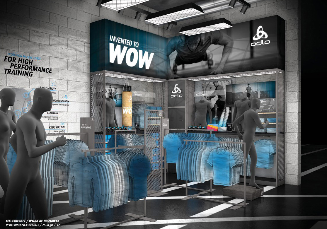 Odlo Concept Shop in Shop Gestaltung Shop Grafik Retail Design